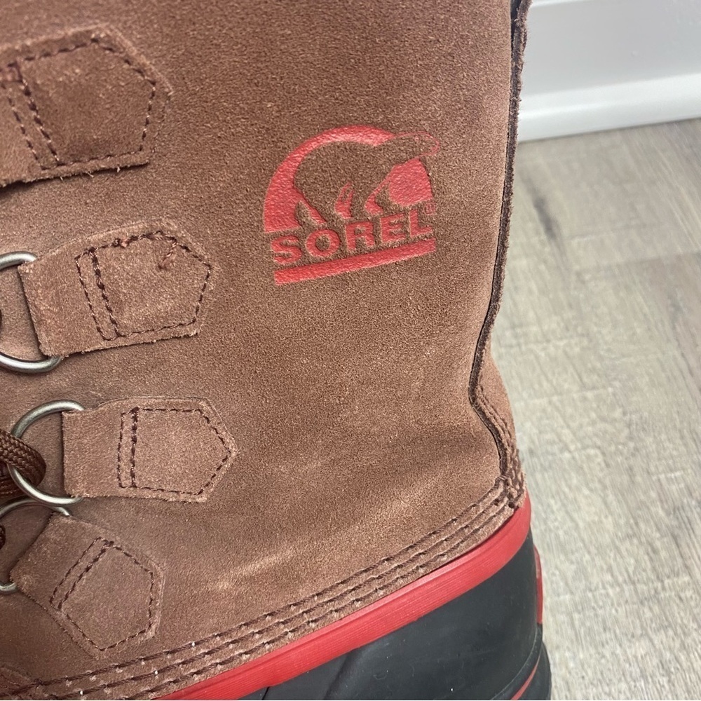 Sorel Brown Suede Rubber Sudbury Snow Winter Boot Waterproof Rubber Lace Up Sz 7 - Picture 11 of 12